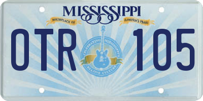 MS license plate OTR105