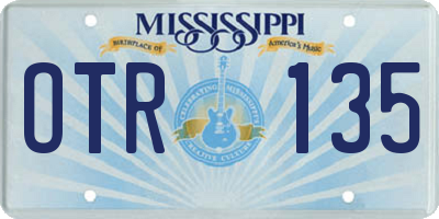 MS license plate OTR135