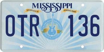 MS license plate OTR136