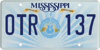 MS license plate OTR137