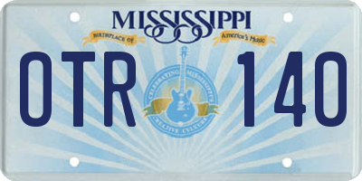 MS license plate OTR140