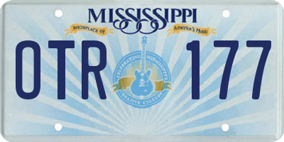 MS license plate OTR177