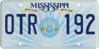 MS license plate OTR192