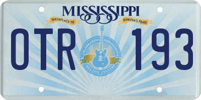 MS license plate OTR193