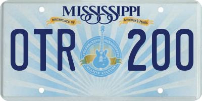 MS license plate OTR200