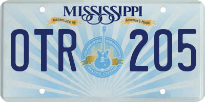 MS license plate OTR205