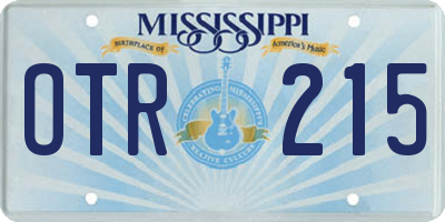 MS license plate OTR215