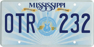 MS license plate OTR232