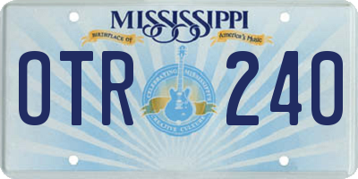 MS license plate OTR240