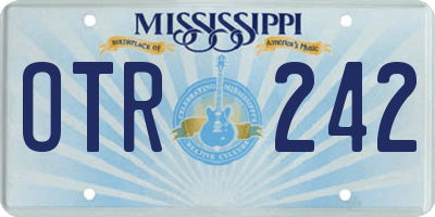 MS license plate OTR242