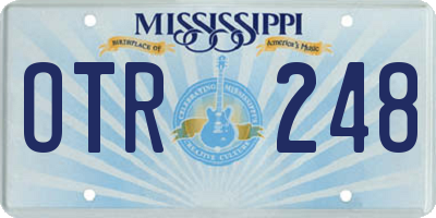 MS license plate OTR248