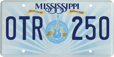 MS license plate OTR250