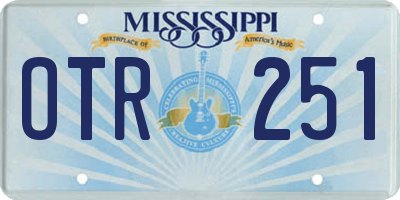 MS license plate OTR251