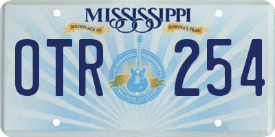 MS license plate OTR254