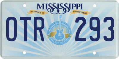 MS license plate OTR293