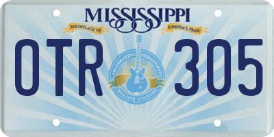 MS license plate OTR305