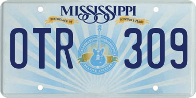 MS license plate OTR309