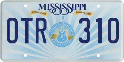 MS license plate OTR310
