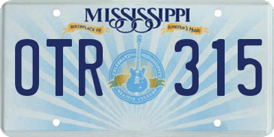MS license plate OTR315