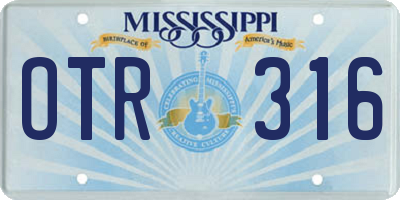 MS license plate OTR316