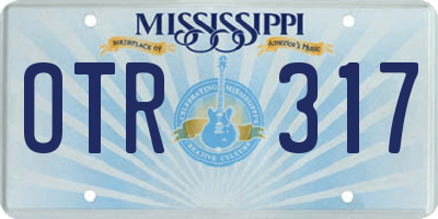 MS license plate OTR317