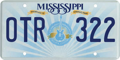 MS license plate OTR322