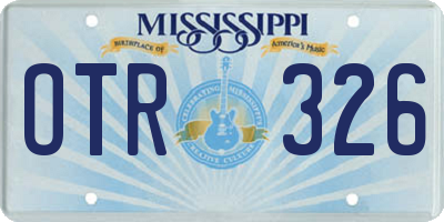 MS license plate OTR326