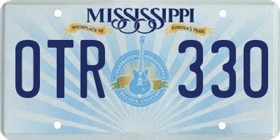 MS license plate OTR330