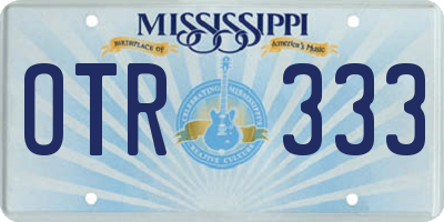 MS license plate OTR333