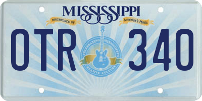 MS license plate OTR340