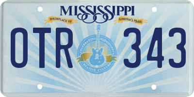 MS license plate OTR343