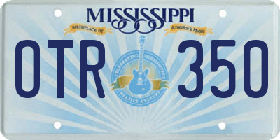 MS license plate OTR350