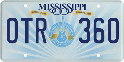 MS license plate OTR360