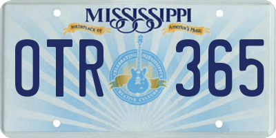 MS license plate OTR365