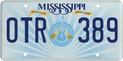 MS license plate OTR389