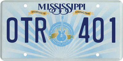MS license plate OTR401