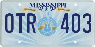 MS license plate OTR403