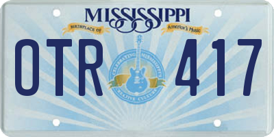 MS license plate OTR417