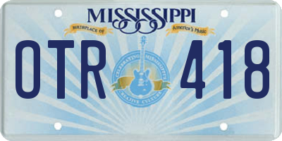 MS license plate OTR418