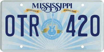 MS license plate OTR420