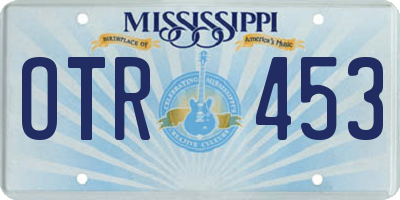 MS license plate OTR453