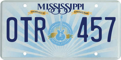 MS license plate OTR457