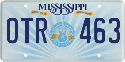 MS license plate OTR463
