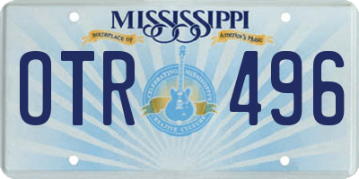 MS license plate OTR496