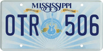 MS license plate OTR506