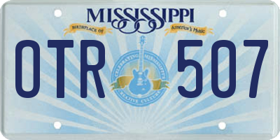 MS license plate OTR507