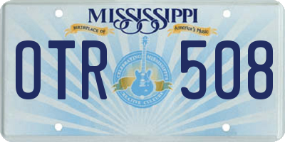 MS license plate OTR508