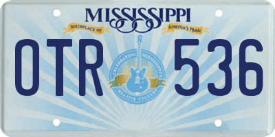 MS license plate OTR536