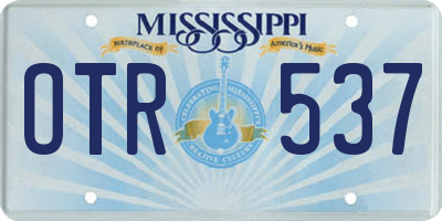 MS license plate OTR537
