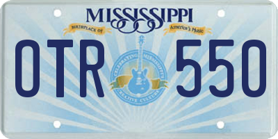 MS license plate OTR550